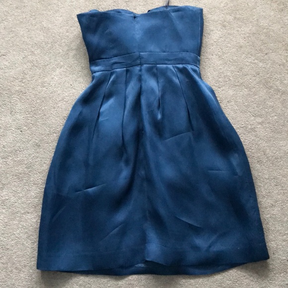 J Crew blue silk dress. Size 0. - Picture 3 of 5